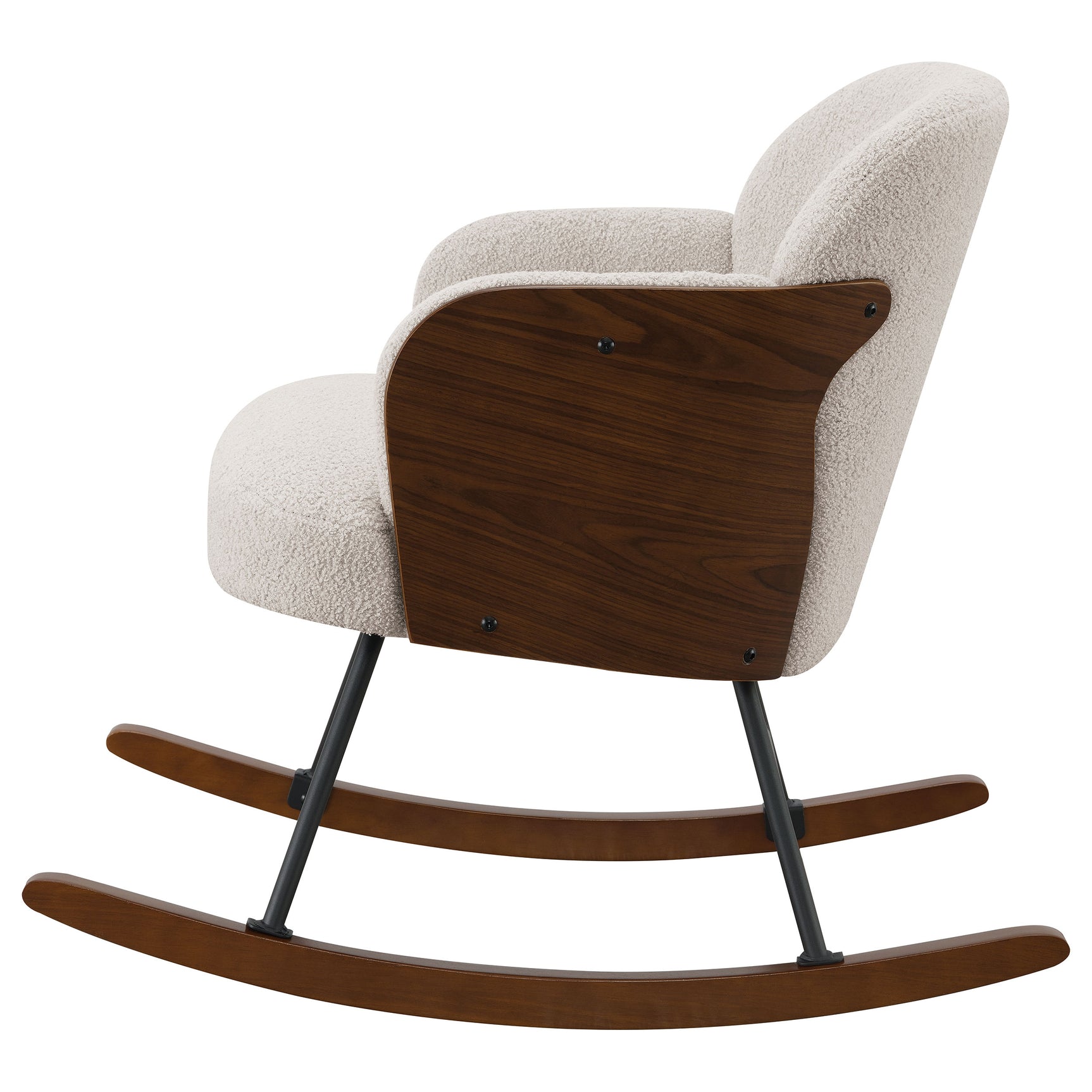 Paige Boucle Upholstered Mid Back Rocking Chair Beige - Tampa Furniture Outlet
