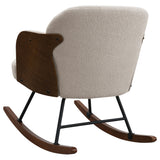 Paige Boucle Upholstered Mid Back Rocking Chair Beige - Tampa Furniture Outlet