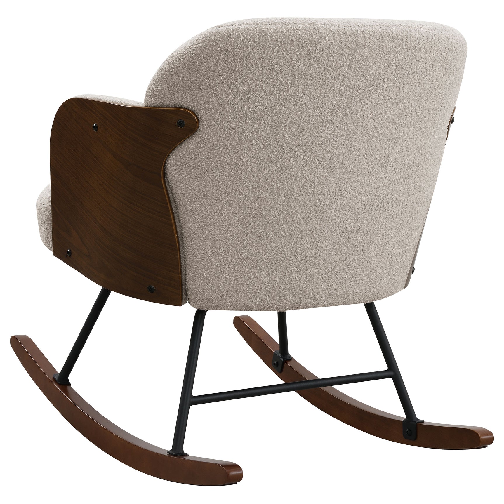 Paige Boucle Upholstered Mid Back Rocking Chair Beige - Tampa Furniture Outlet