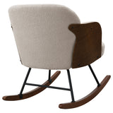 Paige Boucle Upholstered Mid Back Rocking Chair Beige - Tampa Furniture Outlet