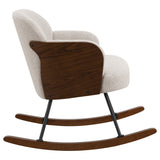 Paige Boucle Upholstered Mid Back Rocking Chair Beige - Tampa Furniture Outlet