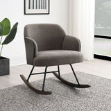 Paige Boucle Upholstered Mid Back Rocking Chair Taupe - Tampa Furniture Outlet