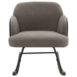 Paige Boucle Upholstered Mid Back Rocking Chair Taupe - Tampa Furniture Outlet