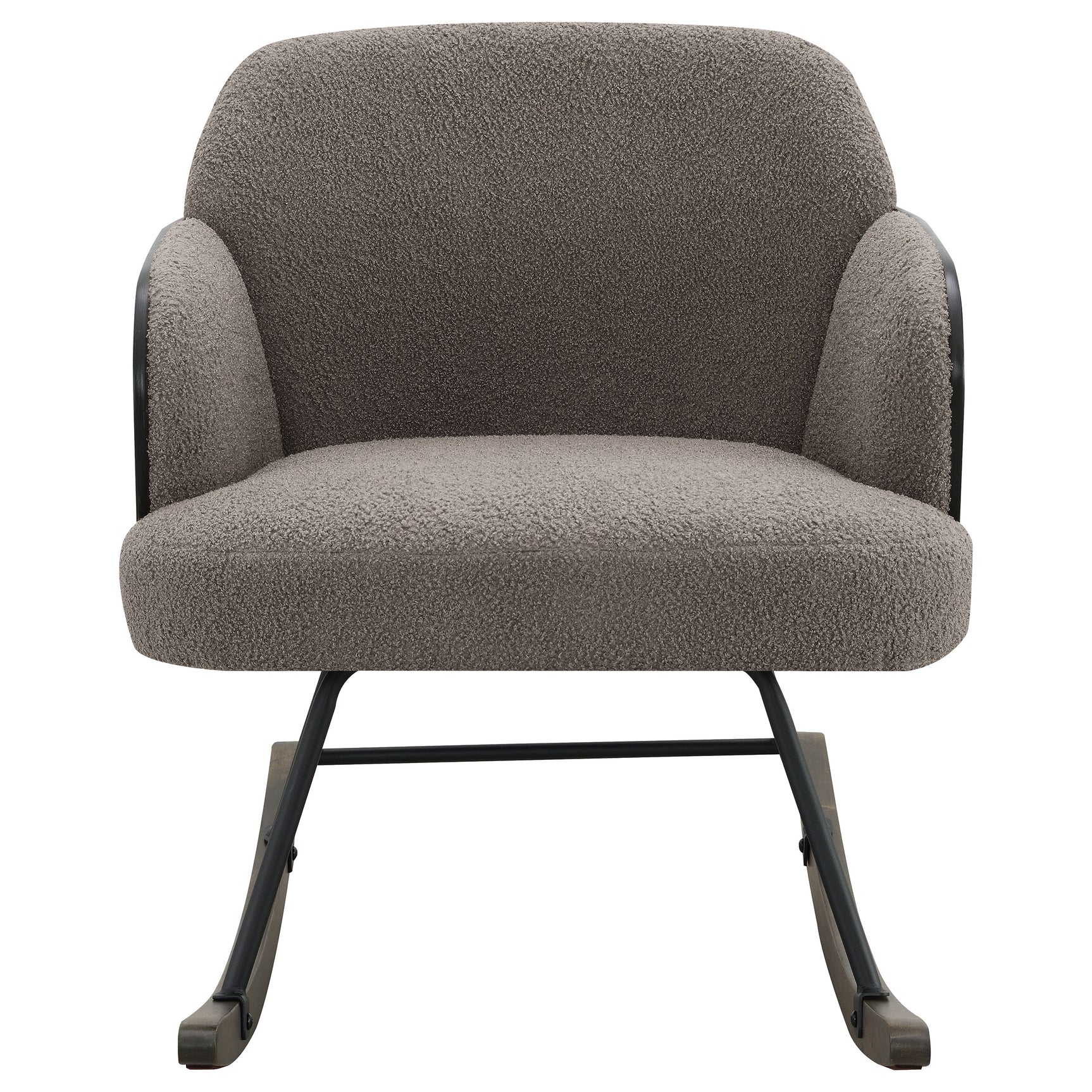 Paige Boucle Upholstered Mid Back Rocking Chair Taupe - Tampa Furniture Outlet