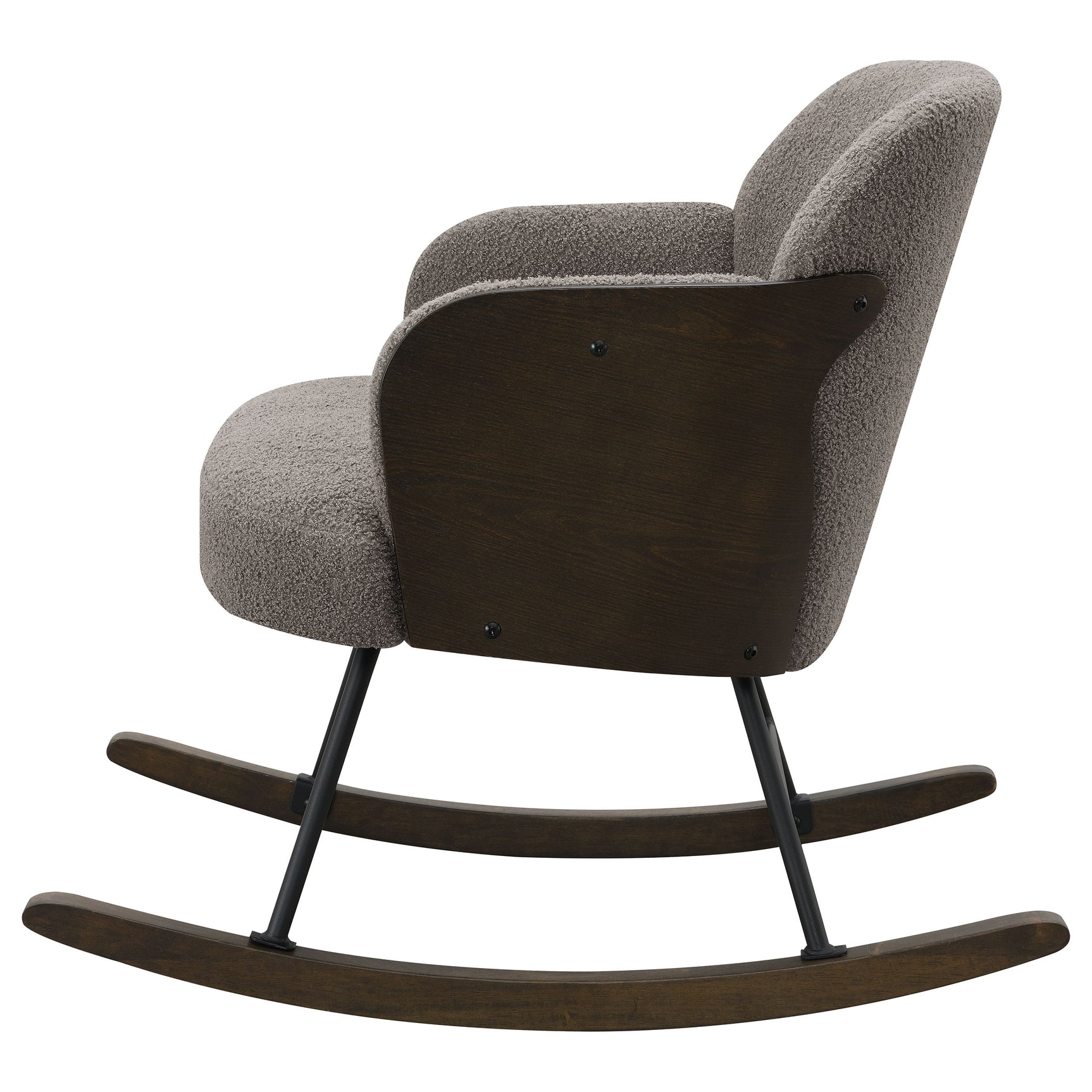 Paige Boucle Upholstered Mid Back Rocking Chair Taupe - Tampa Furniture Outlet