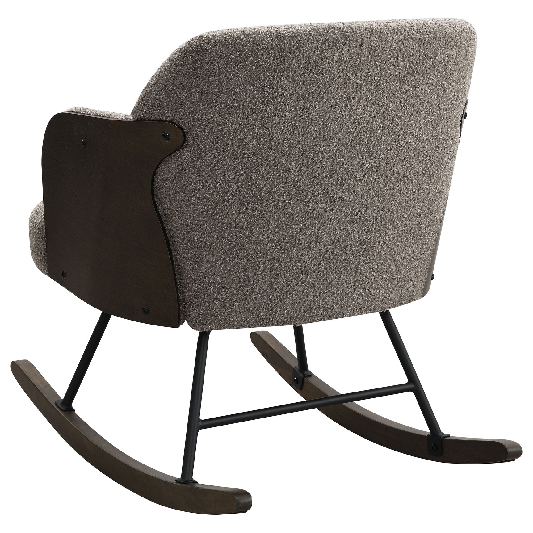 Paige Boucle Upholstered Mid Back Rocking Chair Taupe - Tampa Furniture Outlet