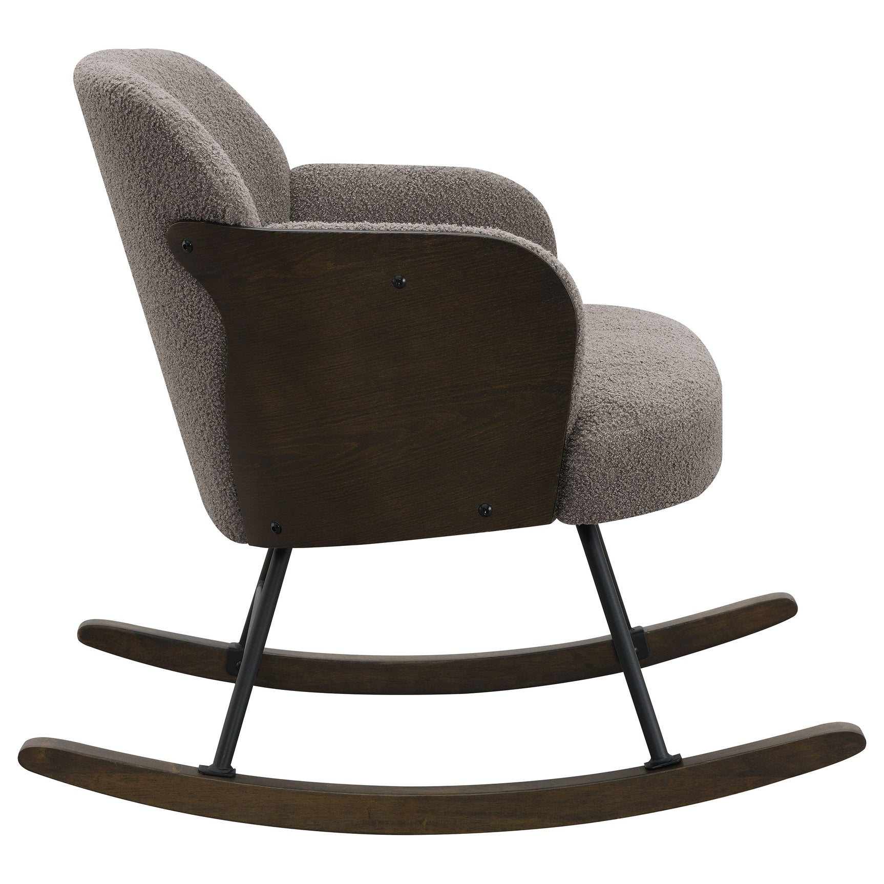 Paige Boucle Upholstered Mid Back Rocking Chair Taupe - Tampa Furniture Outlet