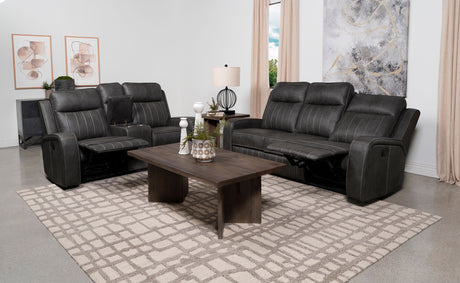 Raelynn 2-piece Upholstered Reclining Sofa Set Grey - Tampa Furniture Outlet
