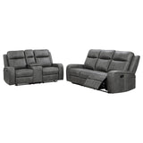 Raelynn 2-piece Upholstered Reclining Sofa Set Grey - Tampa Furniture Outlet
