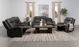 Raelynn 3-piece Upholstered Reclining Sofa Set Grey - Tampa Furniture Outlet