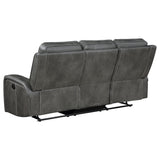 Raelynn 3-piece Upholstered Reclining Sofa Set Grey - Tampa Furniture Outlet