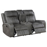Raelynn 3-piece Upholstered Reclining Sofa Set Grey - Tampa Furniture Outlet