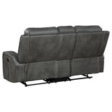 Raelynn 3-piece Upholstered Reclining Sofa Set Grey - Tampa Furniture Outlet