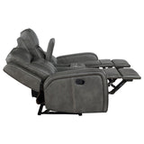 Raelynn 3-piece Upholstered Reclining Sofa Set Grey - Tampa Furniture Outlet