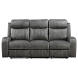 Raelynn Upholstered Track Arm Motion Sofa Grey - Tampa Furniture Outlet