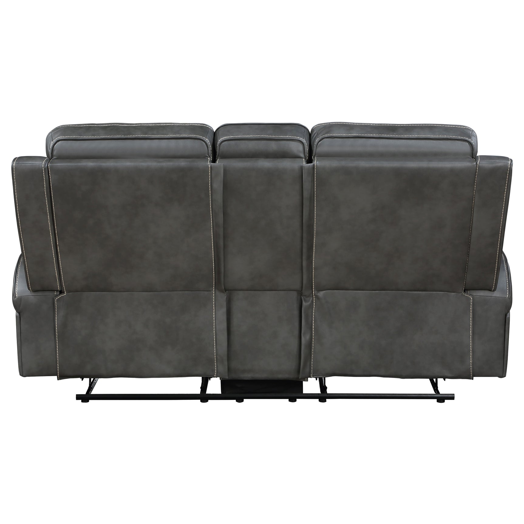 Raelynn Upholstered Track Arm Motion Loveseat Grey - Tampa Furniture Outlet