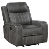 Tampa Furniture Outlet - Coaster - Raelynn Upholstered Track Arm Recliner Grey - 603193