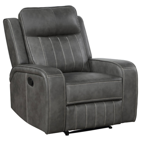 Tampa Furniture Outlet - Coaster - Raelynn Upholstered Track Arm Recliner Grey - 603193