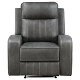 Raelynn Upholstered Track Arm Recliner Grey - Tampa Furniture Outlet