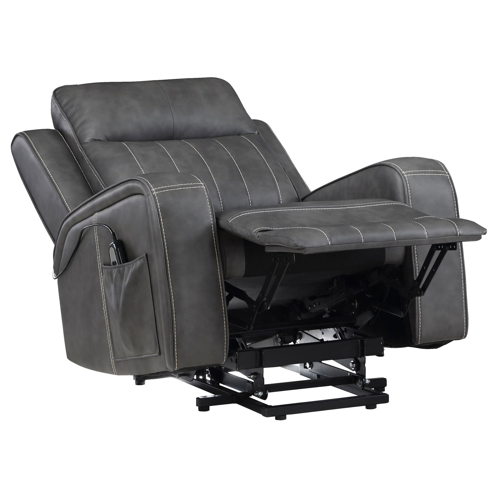Raelynn Upholstered Power Lift Recliner Chair Grey - Tampa Furniture Outlet
