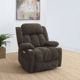 Houston Upholstered Power Lift Recliner Chair Dark Brown - Tampa Furniture Outlet
