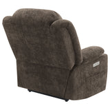 Houston Upholstered Power Lift Recliner Chair Dark Brown - Tampa Furniture Outlet