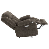 Houston Upholstered Power Lift Recliner Chair Dark Brown - Tampa Furniture Outlet
