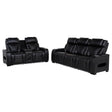Tampa Furniture Outlet - Coaster - Zuma 2-piece Faux Leather Dual Power LED Sofa Set Black - 603251PP-S2