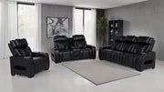 Tampa Furniture Outlet - Coaster - Zuma 3-piece Faux Leather Dual Power LED Sofa Set Black - 603251PP-S3