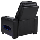 Zuma Faux Leather Upholstered Dual Power LED Recliner Black