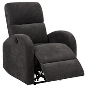 Tampa Furniture Outlet - Coaster - Grant Fabric Upholstered Power Recliner Chair Charcoal Grey - 603293P