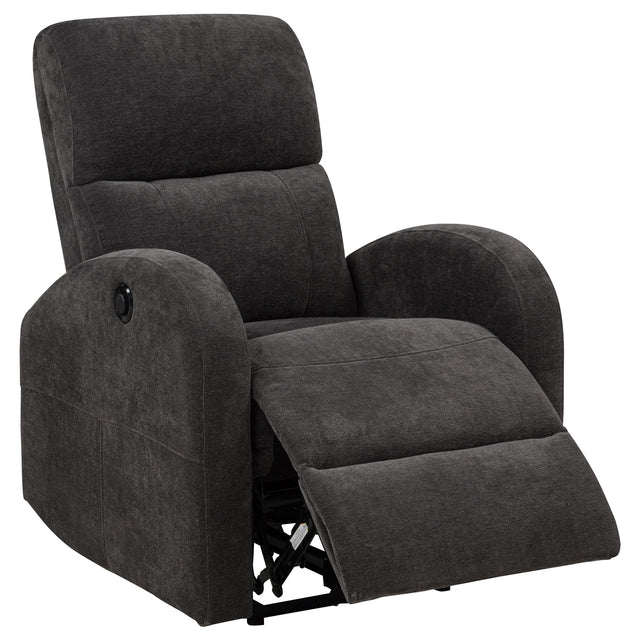Tampa Furniture Outlet - Coaster - Grant Fabric Upholstered Power Recliner Chair Charcoal Grey - 603293P