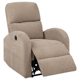 Tampa Furniture Outlet - Coaster - Grant Fabric Upholstered Power Recliner Chair Camel - 603303P