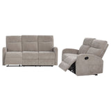 Hamilton 2-piece Chenille Manual Reclining Sofa Set Sand