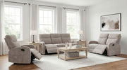 Tampa Furniture Outlet - Coaster - Hamilton 3-piece Chenille Manual Reclining Sofa Set Sand - 603371-S3