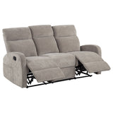 Tampa Furniture Outlet - Coaster - Hamilton Chenille Manual Reclining Sofa Sand - 603371