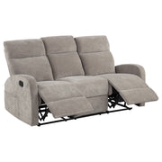Tampa Furniture Outlet - Coaster - Hamilton Chenille Manual Reclining Sofa Sand - 603371