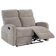 Tampa Furniture Outlet - Coaster - Hamilton Chenille Manual Reclining Loveseat Sand - 603372