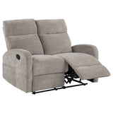 Tampa Furniture Outlet - Coaster - Hamilton Chenille Manual Reclining Loveseat Sand - 603372