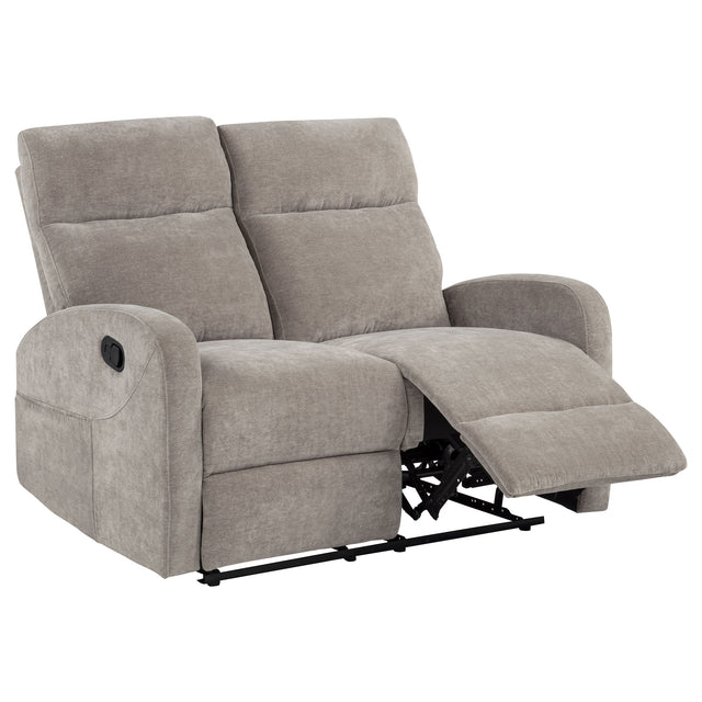 Tampa Furniture Outlet - Coaster - Hamilton Chenille Manual Reclining Loveseat Sand - 603372