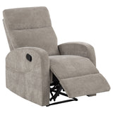 Tampa Furniture Outlet - Coaster - Hamilton Chenille Manual Recliner Sand - 603373