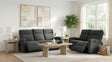 Tampa Furniture Outlet - Coaster - Hamilton 2-piece Chenille Manual Reclining Sofa Set Charcoal Grey - 603374-S2