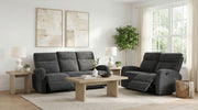 Tampa Furniture Outlet - Coaster - Hamilton 2-piece Chenille Manual Reclining Sofa Set Charcoal Grey - 603374-S2