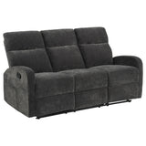 Hamilton 2-piece Chenille Manual Reclining Sofa Set Charcoal Grey
