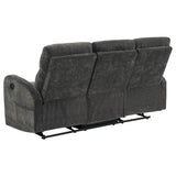 Hamilton 2-piece Chenille Manual Reclining Sofa Set Charcoal Grey