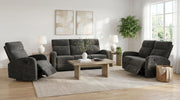 Tampa Furniture Outlet - Coaster - Hamilton 3-piece Chenille Manual Reclining Sofa Set Charcoal Grey - 603374-S3