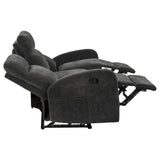 Hamilton 3-piece Chenille Manual Reclining Sofa Set Charcoal Grey