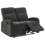 Hamilton 3-piece Chenille Manual Reclining Sofa Set Charcoal Grey