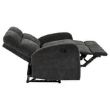 Hamilton 3-piece Chenille Manual Reclining Sofa Set Charcoal Grey