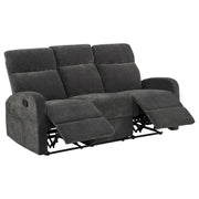 Tampa Furniture Outlet - Coaster - Hamilton Chenille Manual Reclining Sofa Charcoal Grey - 603374
